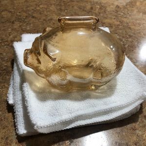 4” vintage glass piggy bank